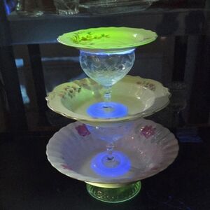 Upcycled Vintage Serving Dish Glows